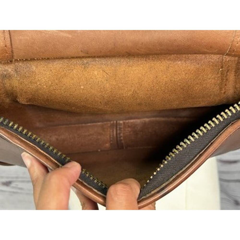 Vintage Coach Brown Leather Double Strap Crossbody Bag 387-5221 - Picture 11 of 11